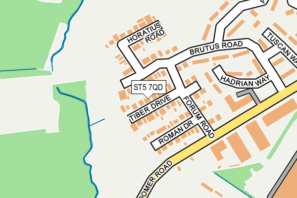 ST5 7QD map - OS OpenMap – Local (Ordnance Survey) ST5 7QD map - OS OpenMap – Local (Ordnance Survey)