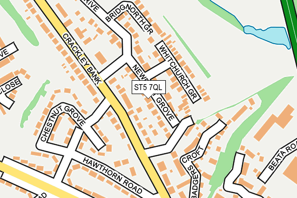 ST5 7QL map - OS OpenMap – Local (Ordnance Survey) ST5 7QL map - OS OpenMap – Local (Ordnance Survey)