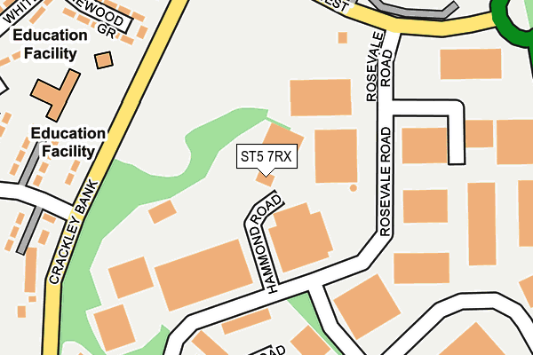 ST5 7RX map - OS OpenMap – Local (Ordnance Survey) ST5 7RX map - OS OpenMap – Local (Ordnance Survey)