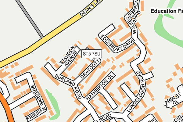 ST5 7SU map - OS OpenMap – Local (Ordnance Survey)