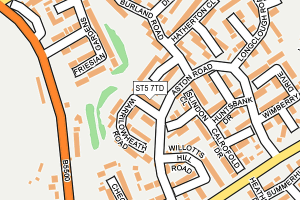 ST5 7TD map - OS OpenMap – Local (Ordnance Survey) ST5 7TD map - OS OpenMap – Local (Ordnance Survey)
