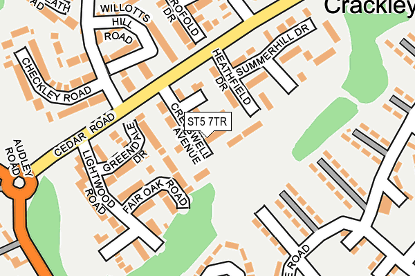 ST5 7TR map - OS OpenMap – Local (Ordnance Survey) ST5 7TR map - OS OpenMap – Local (Ordnance Survey)