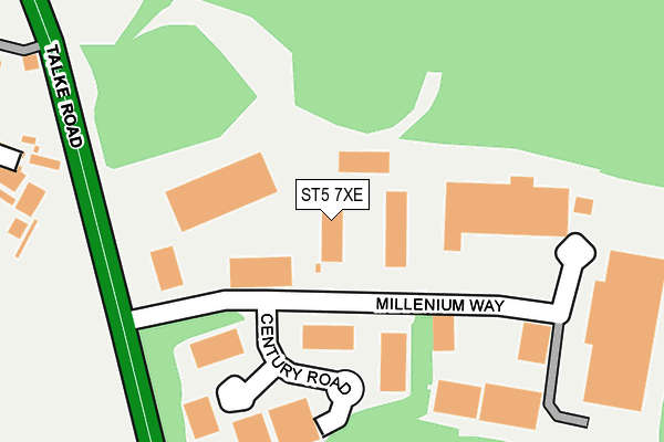 ST5 7XE map - OS OpenMap – Local (Ordnance Survey) ST5 7XE map - OS OpenMap – Local (Ordnance Survey)
