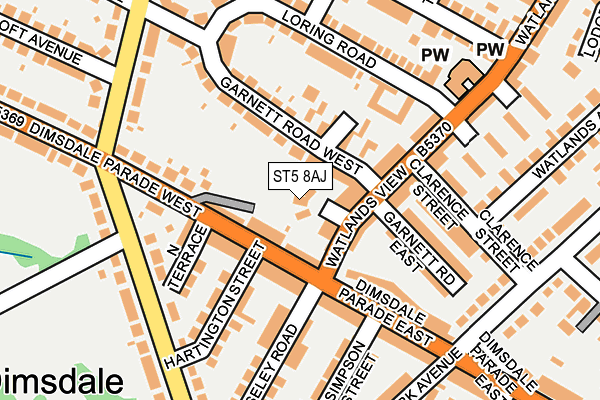 ST5 8AJ map - OS OpenMap – Local (Ordnance Survey) ST5 8AJ map - OS OpenMap – Local (Ordnance Survey)