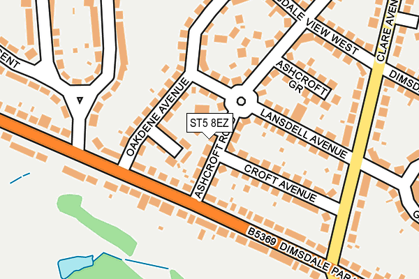 ST5 8EZ map - OS OpenMap – Local (Ordnance Survey) ST5 8EZ map - OS OpenMap – Local (Ordnance Survey)