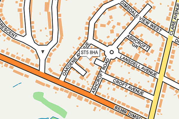 ST5 8HA map - OS OpenMap – Local (Ordnance Survey) ST5 8HA map - OS OpenMap – Local (Ordnance Survey)