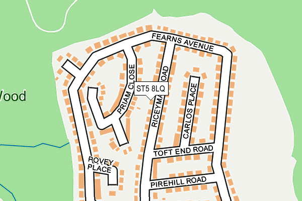 ST5 8LQ map - OS OpenMap – Local (Ordnance Survey) ST5 8LQ map - OS OpenMap – Local (Ordnance Survey)