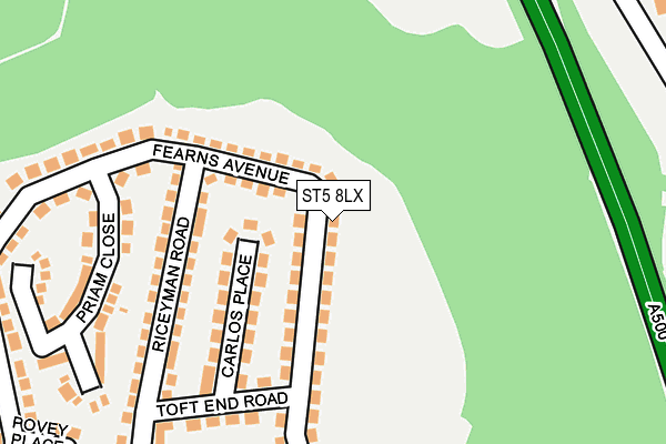 ST5 8LX map - OS OpenMap – Local (Ordnance Survey) ST5 8LX map - OS OpenMap – Local (Ordnance Survey)