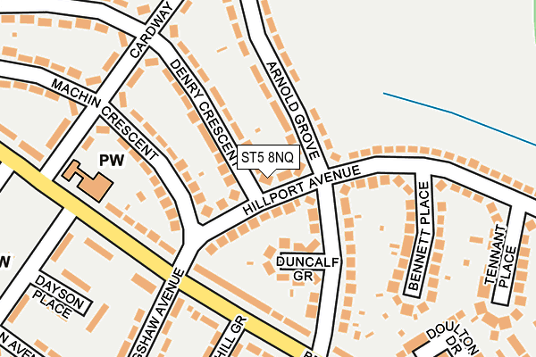 ST5 8NQ map - OS OpenMap – Local (Ordnance Survey) ST5 8NQ map - OS OpenMap – Local (Ordnance Survey)