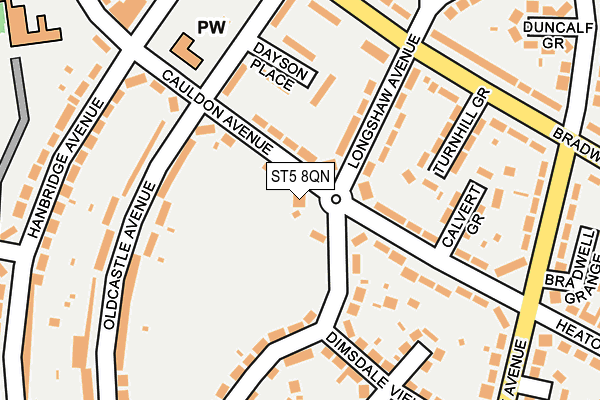 ST5 8QN map - OS OpenMap – Local (Ordnance Survey) ST5 8QN map - OS OpenMap – Local (Ordnance Survey)