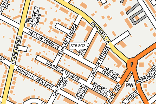 ST5 8QZ map - OS OpenMap – Local (Ordnance Survey) ST5 8QZ map - OS OpenMap – Local (Ordnance Survey)