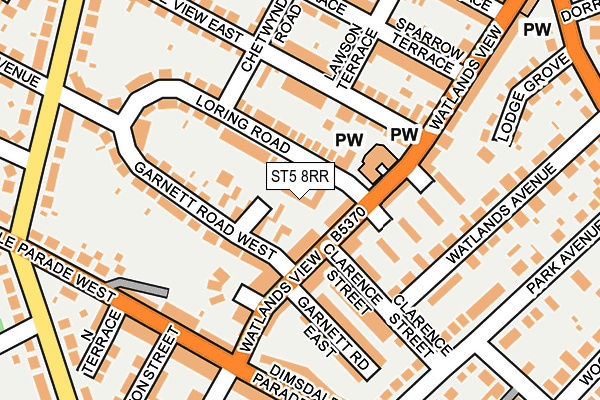 ST5 8RR map - OS OpenMap – Local (Ordnance Survey) ST5 8RR map - OS OpenMap – Local (Ordnance Survey)