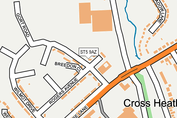 ST5 9AZ map - OS OpenMap – Local (Ordnance Survey) ST5 9AZ map - OS OpenMap – Local (Ordnance Survey)