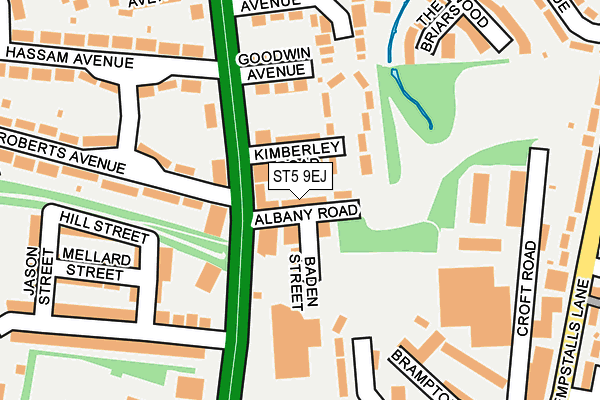 ST5 9EJ map - OS OpenMap – Local (Ordnance Survey)
