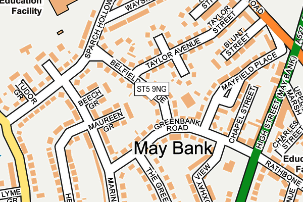 ST5 9NG map - OS OpenMap – Local (Ordnance Survey) ST5 9NG map - OS OpenMap – Local (Ordnance Survey)