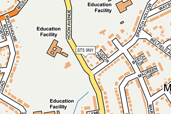 ST5 9NY map - OS OpenMap – Local (Ordnance Survey)