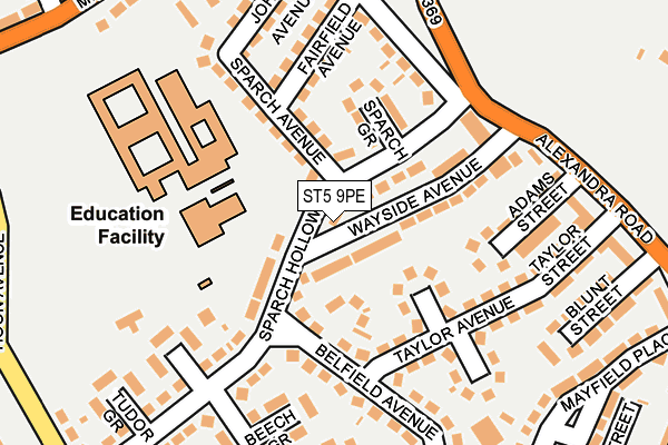 ST5 9PE map - OS OpenMap – Local (Ordnance Survey) ST5 9PE map - OS OpenMap – Local (Ordnance Survey)