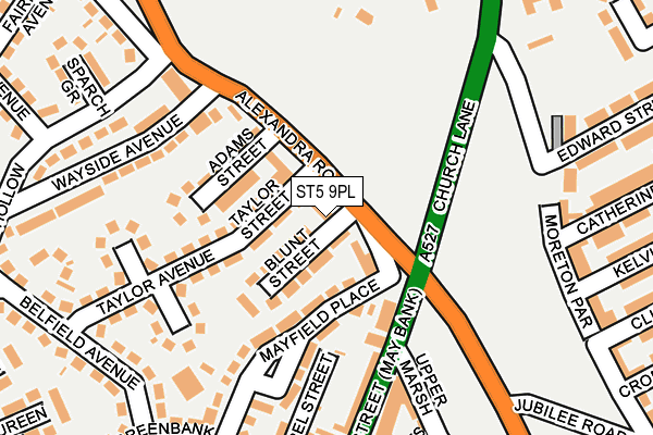 ST5 9PL map - OS OpenMap – Local (Ordnance Survey)