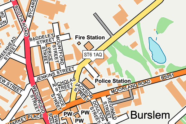 ST6 1AQ map - OS OpenMap – Local (Ordnance Survey) ST6 1AQ map - OS OpenMap – Local (Ordnance Survey)
