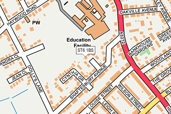 ST6 1BS map - OS OpenMap – Local (Ordnance Survey) ST6 1BS map - OS OpenMap – Local (Ordnance Survey)