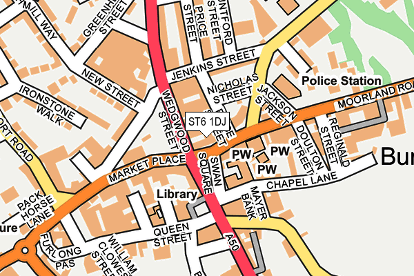 ST6 1DJ map - OS OpenMap – Local (Ordnance Survey) ST6 1DJ map - OS OpenMap – Local (Ordnance Survey)