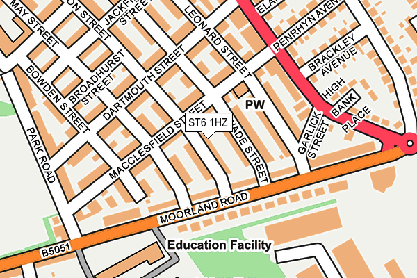ST6 1HZ map - OS OpenMap – Local (Ordnance Survey) ST6 1HZ map - OS OpenMap – Local (Ordnance Survey)