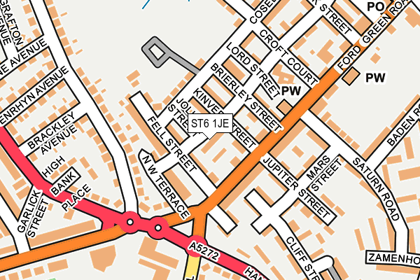ST6 1JE map - OS OpenMap – Local (Ordnance Survey) ST6 1JE map - OS OpenMap – Local (Ordnance Survey)