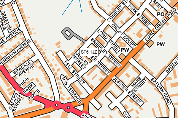 ST6 1JZ map - OS OpenMap – Local (Ordnance Survey) ST6 1JZ map - OS OpenMap – Local (Ordnance Survey)