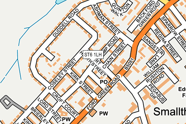 ST6 1LH map - OS OpenMap – Local (Ordnance Survey) ST6 1LH map - OS OpenMap – Local (Ordnance Survey)