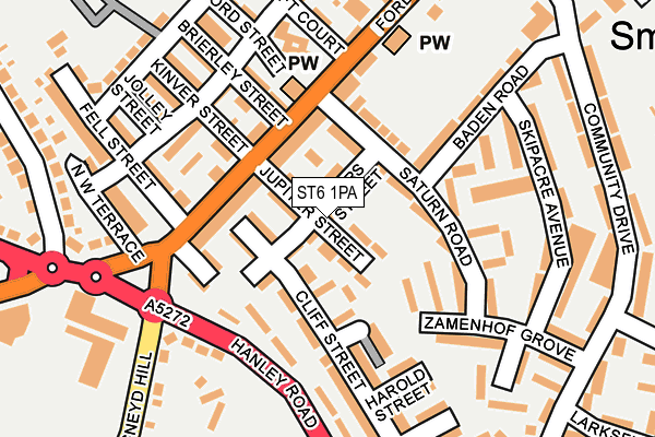 ST6 1PA map - OS OpenMap – Local (Ordnance Survey) ST6 1PA map - OS OpenMap – Local (Ordnance Survey)