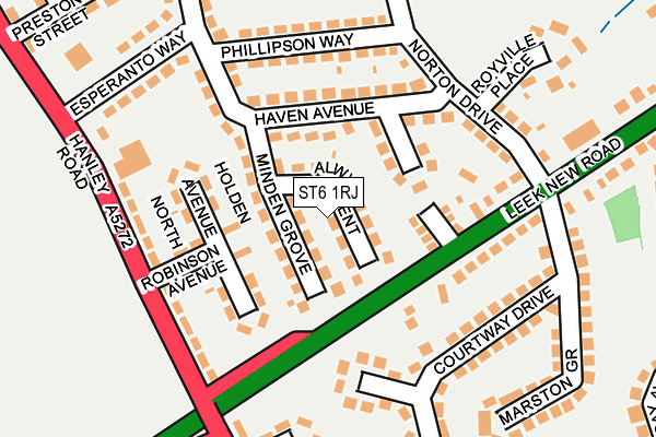 ST6 1RJ map - OS OpenMap – Local (Ordnance Survey) ST6 1RJ map - OS OpenMap – Local (Ordnance Survey)