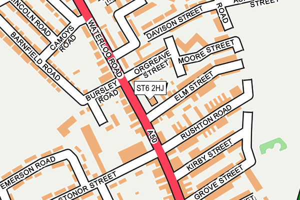 ST6 2HJ map - OS OpenMap – Local (Ordnance Survey) ST6 2HJ map - OS OpenMap – Local (Ordnance Survey)