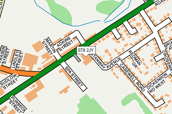 ST6 2JY map - OS OpenMap – Local (Ordnance Survey) ST6 2JY map - OS OpenMap – Local (Ordnance Survey)