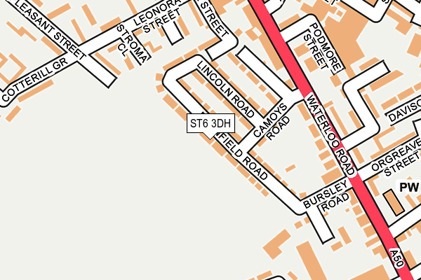 ST6 3DH map - OS OpenMap – Local (Ordnance Survey) ST6 3DH map - OS OpenMap – Local (Ordnance Survey)