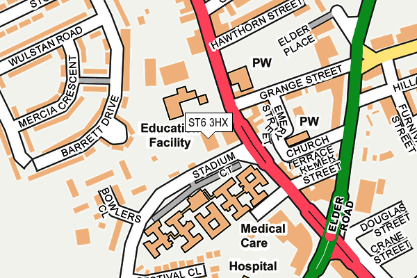 ST6 3HX map - OS OpenMap – Local (Ordnance Survey) ST6 3HX map - OS OpenMap – Local (Ordnance Survey)