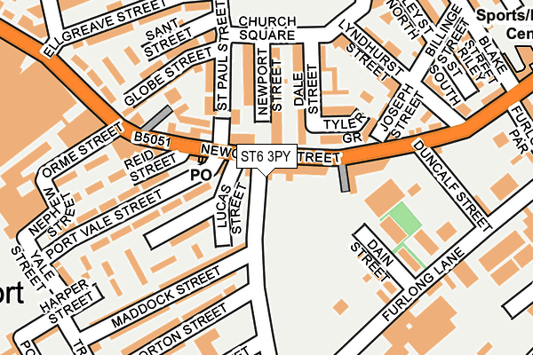 ST6 3PY map - OS OpenMap – Local (Ordnance Survey) ST6 3PY map - OS OpenMap – Local (Ordnance Survey)