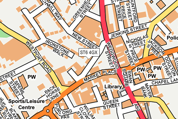 ST6 4GX map - OS OpenMap – Local (Ordnance Survey) ST6 4GX map - OS OpenMap – Local (Ordnance Survey)
