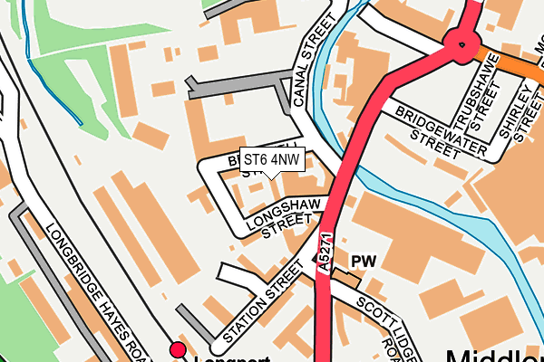 ST6 4NW map - OS OpenMap – Local (Ordnance Survey) ST6 4NW map - OS OpenMap – Local (Ordnance Survey)