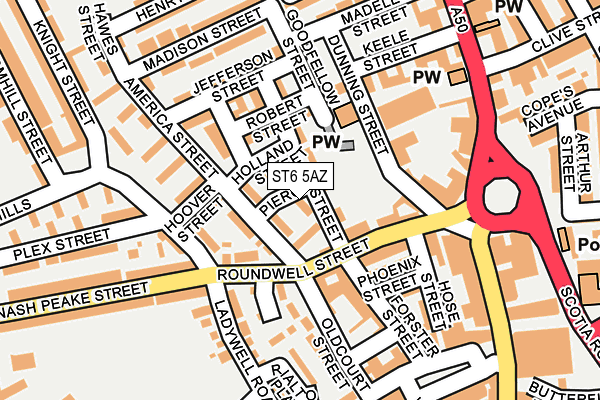 ST6 5AZ map - OS OpenMap – Local (Ordnance Survey) ST6 5AZ map - OS OpenMap – Local (Ordnance Survey)