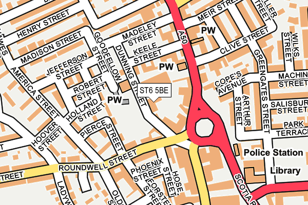 ST6 5BE map - OS OpenMap – Local (Ordnance Survey) ST6 5BE map - OS OpenMap – Local (Ordnance Survey)