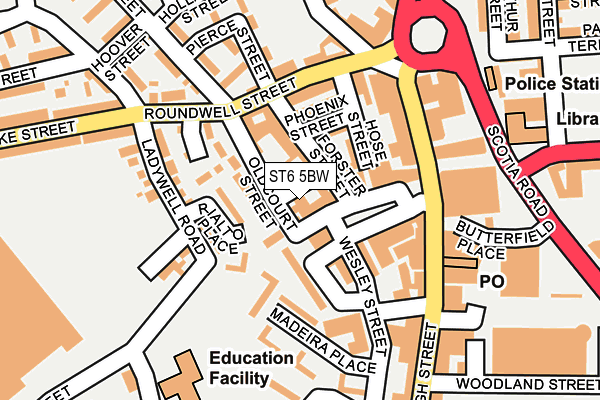 ST6 5BW map - OS OpenMap – Local (Ordnance Survey) ST6 5BW map - OS OpenMap – Local (Ordnance Survey)