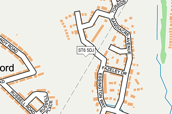 ST6 5DJ map - OS OpenMap – Local (Ordnance Survey) ST6 5DJ map - OS OpenMap – Local (Ordnance Survey)