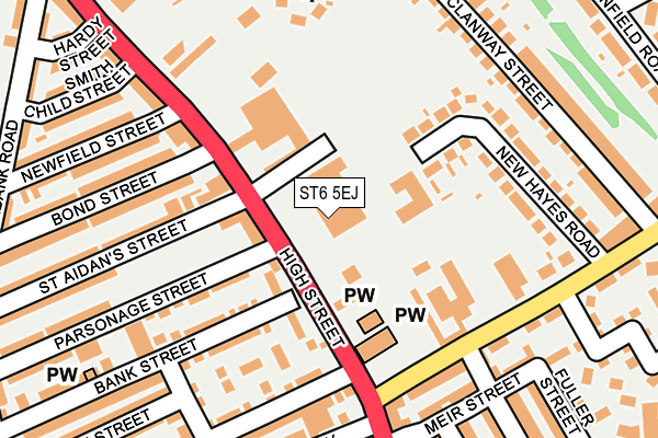 ST6 5EJ map - OS OpenMap – Local (Ordnance Survey)