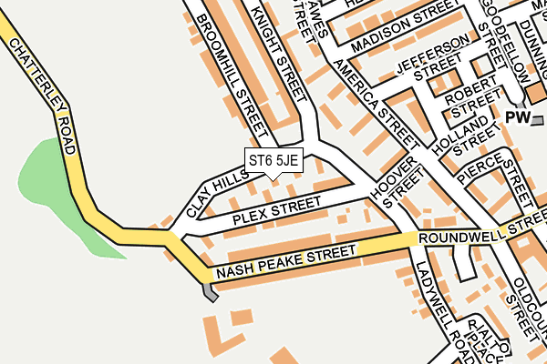 ST6 5JE map - OS OpenMap – Local (Ordnance Survey) ST6 5JE map - OS OpenMap – Local (Ordnance Survey)