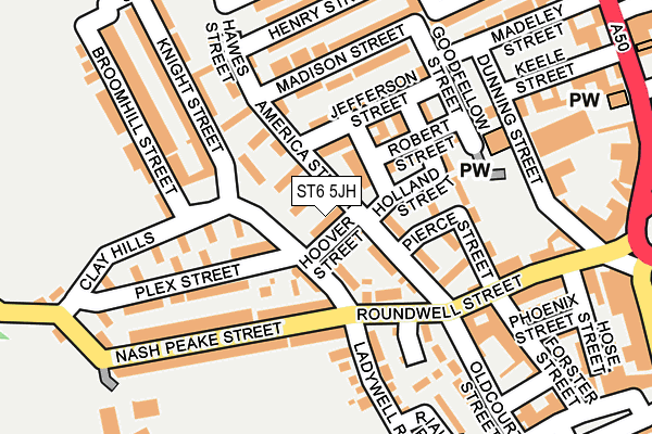 ST6 5JH map - OS OpenMap – Local (Ordnance Survey) ST6 5JH map - OS OpenMap – Local (Ordnance Survey)