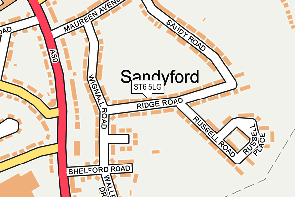 ST6 5LG map - OS OpenMap – Local (Ordnance Survey) ST6 5LG map - OS OpenMap – Local (Ordnance Survey)