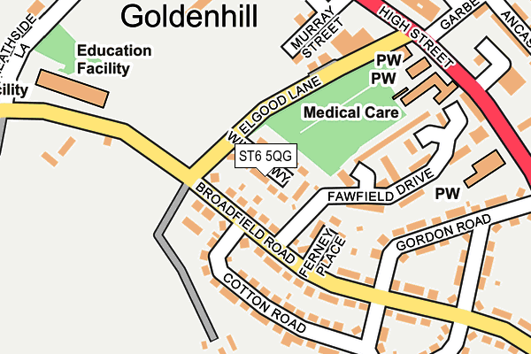 ST6 5QG map - OS OpenMap – Local (Ordnance Survey) ST6 5QG map - OS OpenMap – Local (Ordnance Survey)