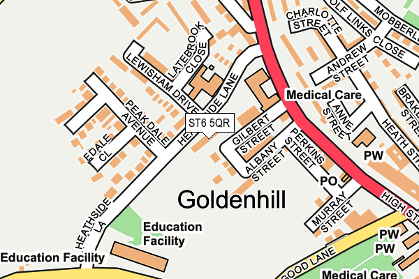 ST6 5QR map - OS OpenMap – Local (Ordnance Survey)