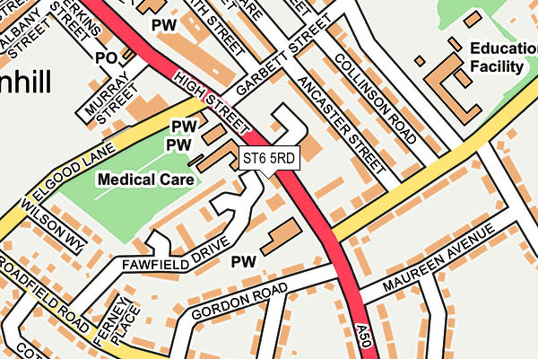 ST6 5RD map - OS OpenMap – Local (Ordnance Survey) ST6 5RD map - OS OpenMap – Local (Ordnance Survey)