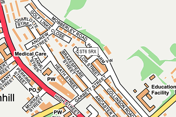 ST6 5RX map - OS OpenMap – Local (Ordnance Survey) ST6 5RX map - OS OpenMap – Local (Ordnance Survey)